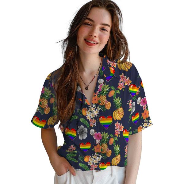 Pride Hibiscus And Fruit Hawaiian Shirt Trendy