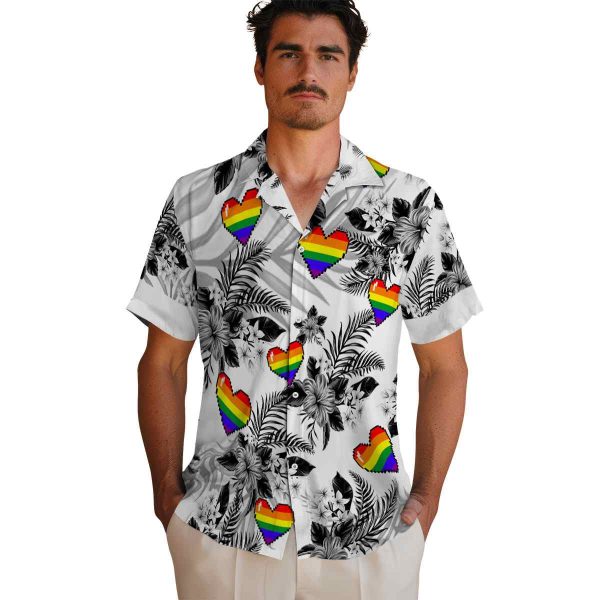 Pride Hibiscus Palm Leaves Hawaiian Shirt High quality