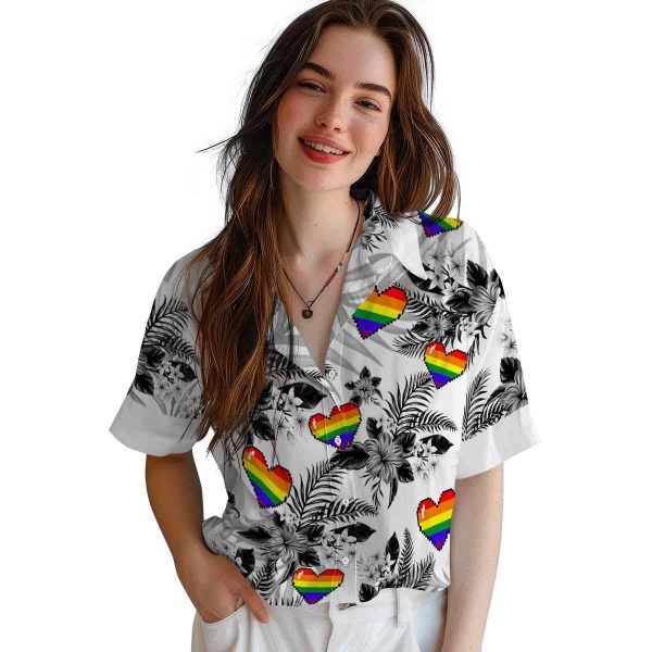 Pride Hibiscus Palm Leaves Hawaiian Shirt Trendy