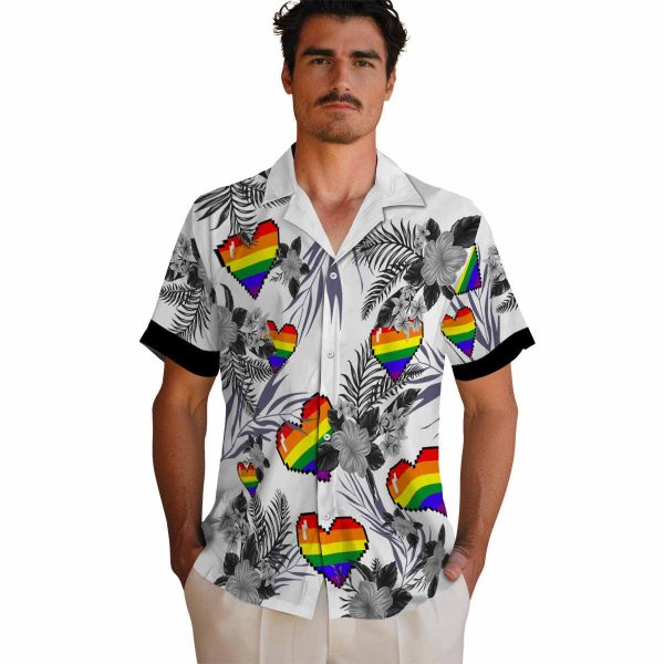 Pride Patriotic Hibiscus Design Hawaiian Shirt High quality