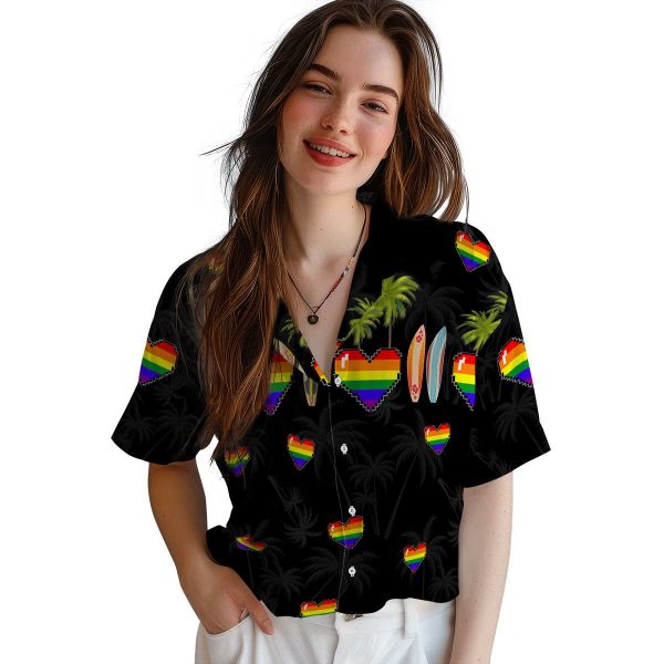 Pride Surfboard Palm Hawaiian Shirt Trendy