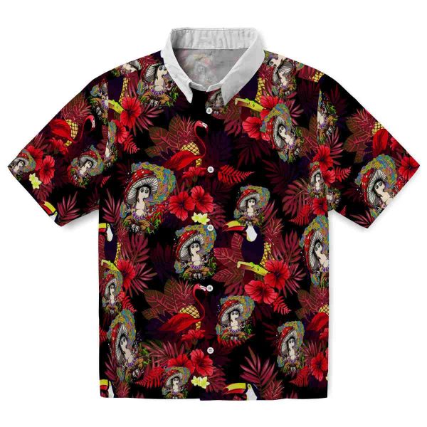 Psychedelic Floral Toucan Hawaiian Shirt Best selling