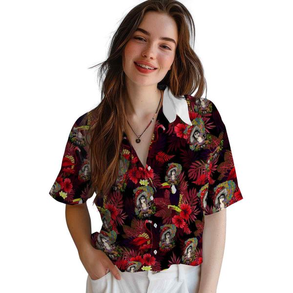 Psychedelic Floral Toucan Hawaiian Shirt Trendy