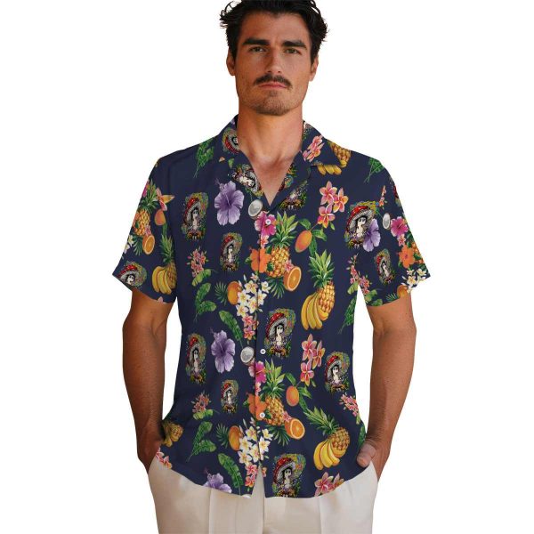 Psychedelic Hibiscus And Fruit Hawaiian Shirt High quality