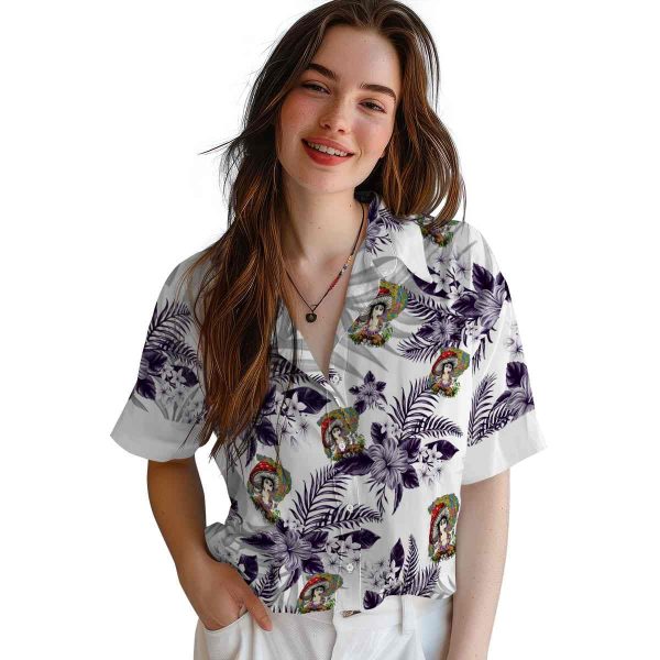 Psychedelic Hibiscus Palm Leaves Hawaiian Shirt Trendy