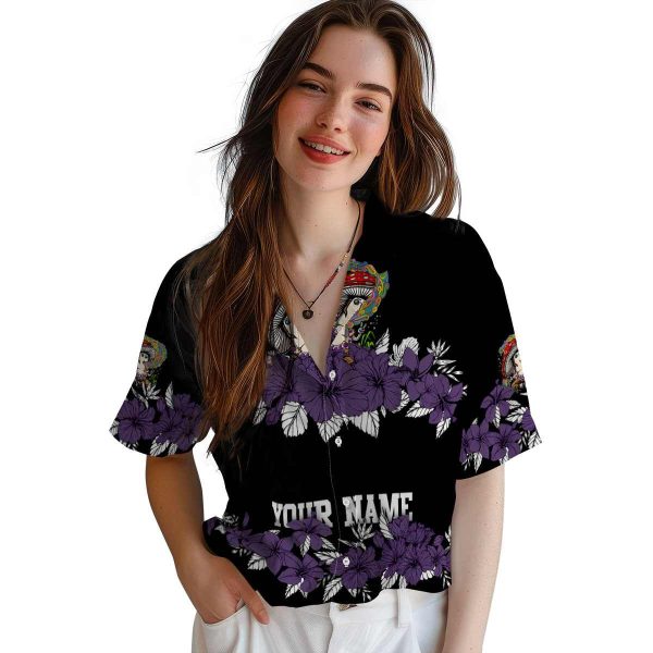 Psychedelic Hibiscus Stripe Hawaiian Shirt Trendy