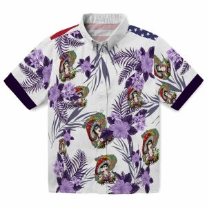 Psychedelic Patriotic Hibiscus Design Hawaiian Shirt Best selling