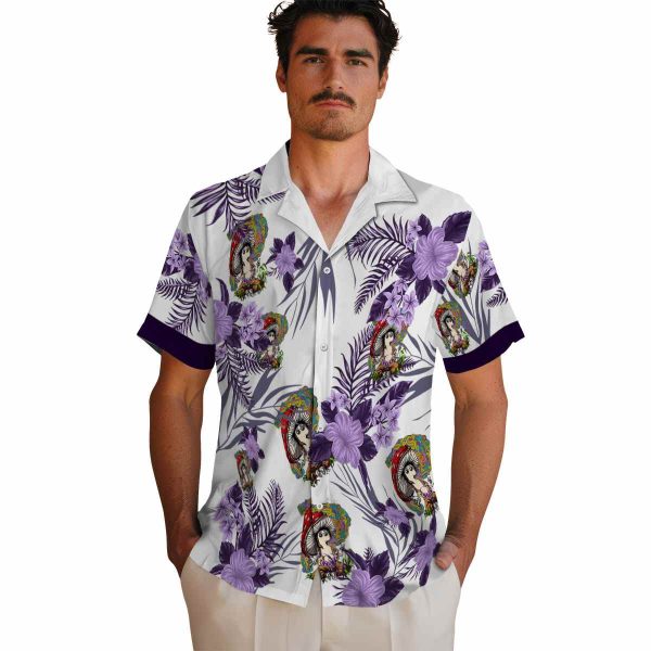 Psychedelic Patriotic Hibiscus Design Hawaiian Shirt High quality