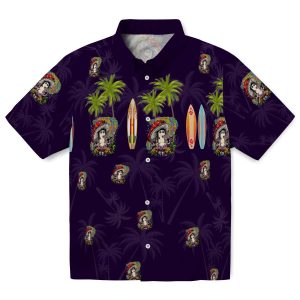 Psychedelic Surfboard Palm Hawaiian Shirt Best selling