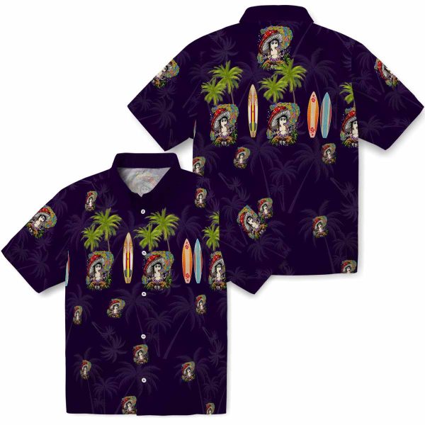 Psychedelic Surfboard Palm Hawaiian Shirt Latest Model