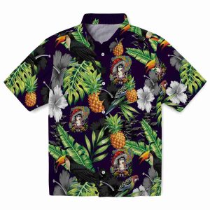 Psychedelic Toucan Hibiscus Pineapple Hawaiian Shirt Best selling