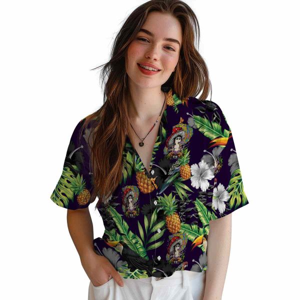 Psychedelic Toucan Hibiscus Pineapple Hawaiian Shirt Trendy