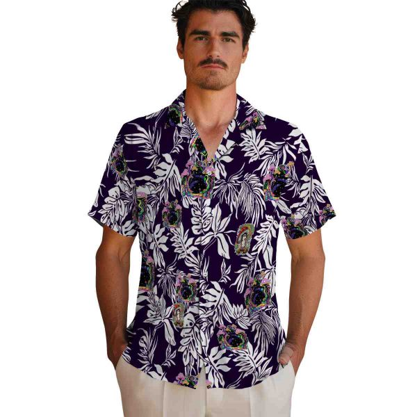 Psychedelic Tropical Leaf Hawaiian Shirt High quality