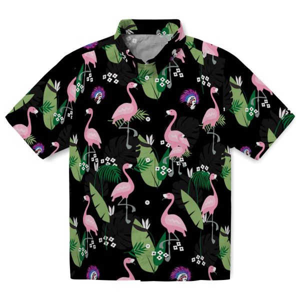 Punk Flamingo Leaf Motif Hawaiian Shirt Best selling