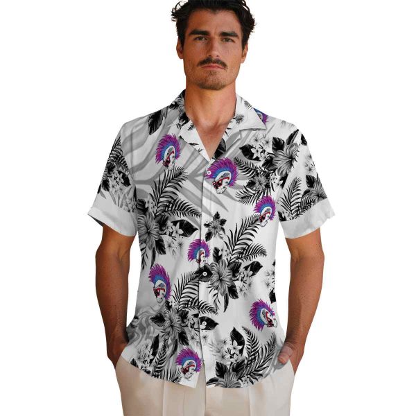 Punk Hibiscus Palm Leaves Hawaiian Shirt High quality