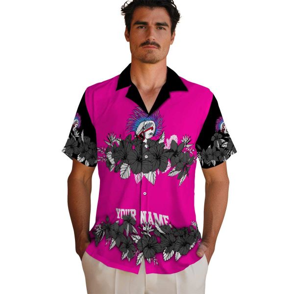 Punk Hibiscus Stripe Hawaiian Shirt High quality