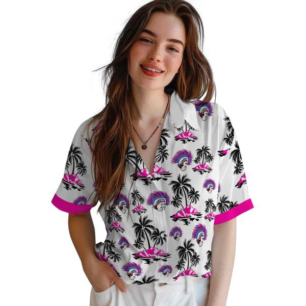 Punk Palm Island Print Hawaiian Shirt Trendy