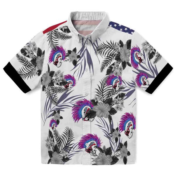 Punk Patriotic Hibiscus Design Hawaiian Shirt Best selling