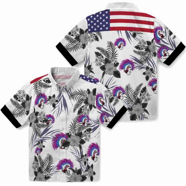 Punk Patriotic Hibiscus Design Hawaiian Shirt Latest Model