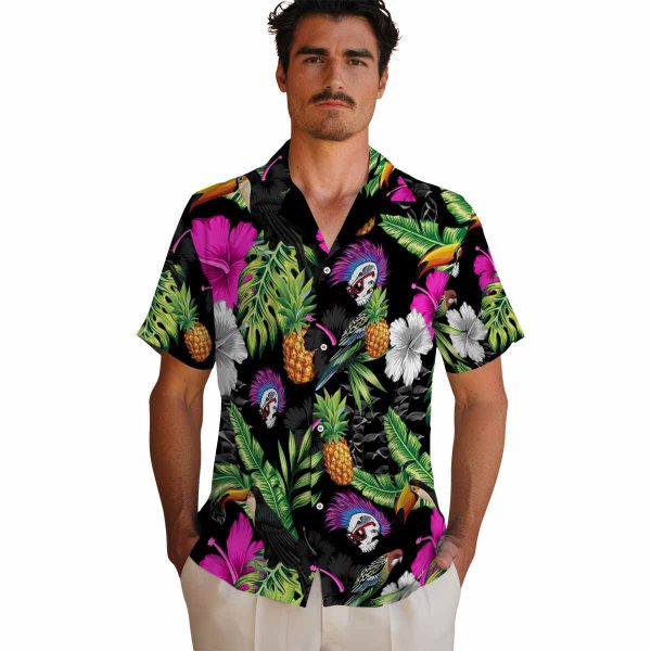 Punk Toucan Hibiscus Pineapple Hawaiian Shirt High quality