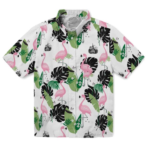 Puritan Flamingo Leaf Motif Hawaiian Shirt Best selling