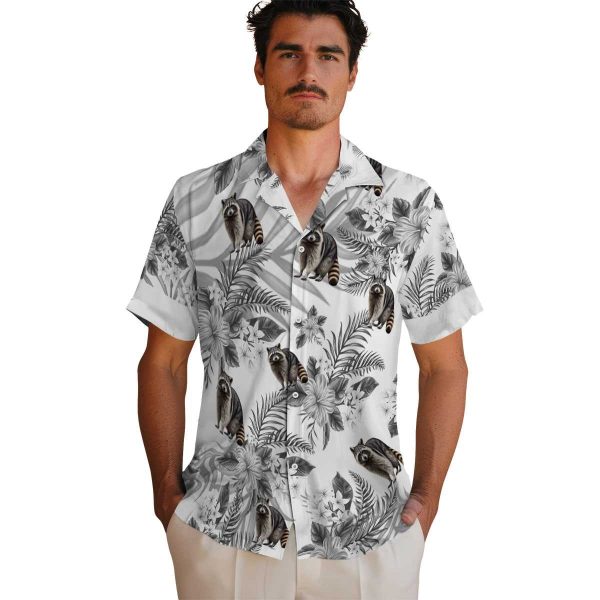 Raccoon Hibiscus Palm Leaves Hawaiian Shirt High quality