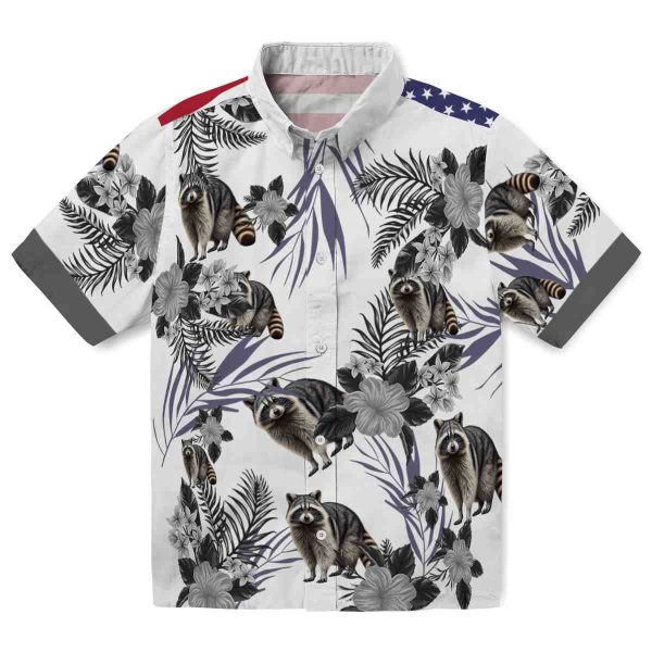 Raccoon Patriotic Hibiscus Design Hawaiian Shirt Best selling