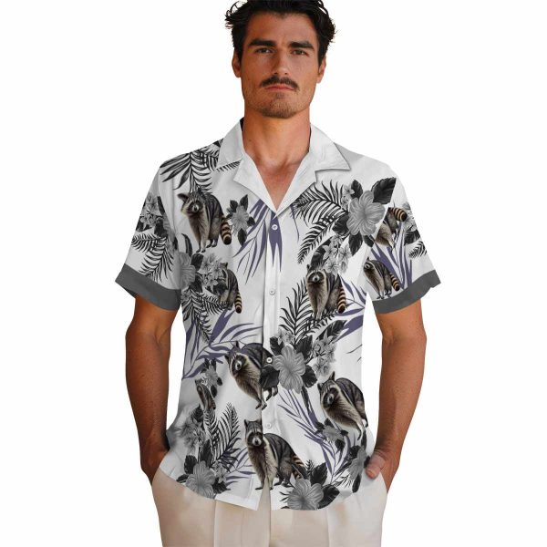 Raccoon Patriotic Hibiscus Design Hawaiian Shirt High quality