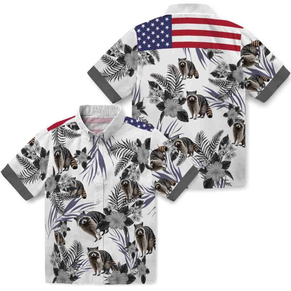 Raccoon Patriotic Hibiscus Design Hawaiian Shirt Latest Model