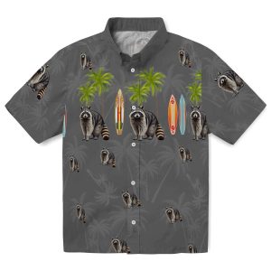 Raccoon Surfboard Palm Hawaiian Shirt Best selling