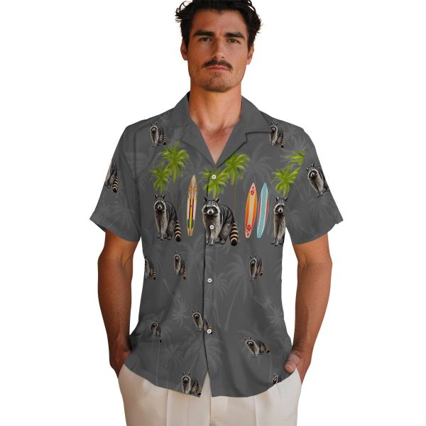 Raccoon Surfboard Palm Hawaiian Shirt High quality