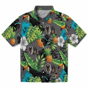 Raccoon Toucan Hibiscus Pineapple Hawaiian Shirt Best selling