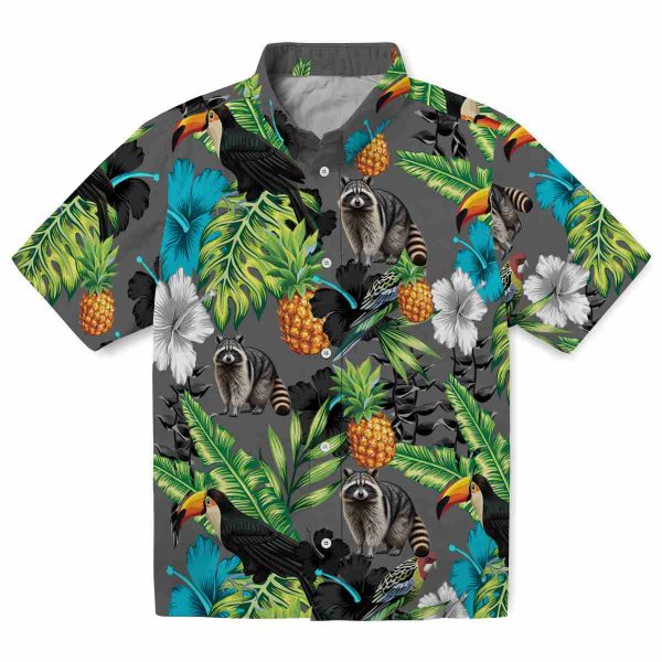 Raccoon Toucan Hibiscus Pineapple Hawaiian Shirt Best selling