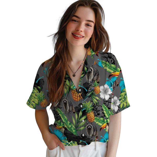 Raccoon Toucan Hibiscus Pineapple Hawaiian Shirt Trendy