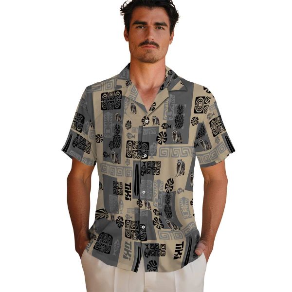 Raccoon Tribal Symbols Hawaiian Shirt High quality