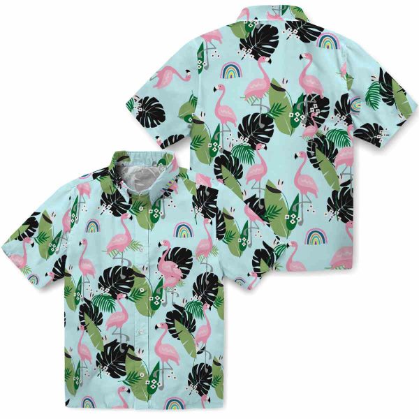 Rainbow Flamingo Leaf Motif Hawaiian Shirt Latest Model