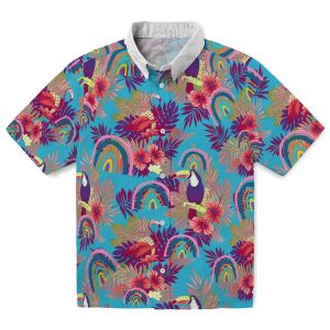 Rainbow Floral Toucan Hawaiian Shirt Best selling
