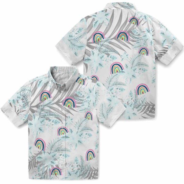 Rainbow Hibiscus Palm Leaves Hawaiian Shirt Latest Model