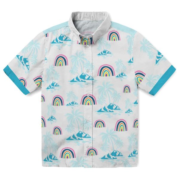 Rainbow Palm Island Print Hawaiian Shirt Best selling