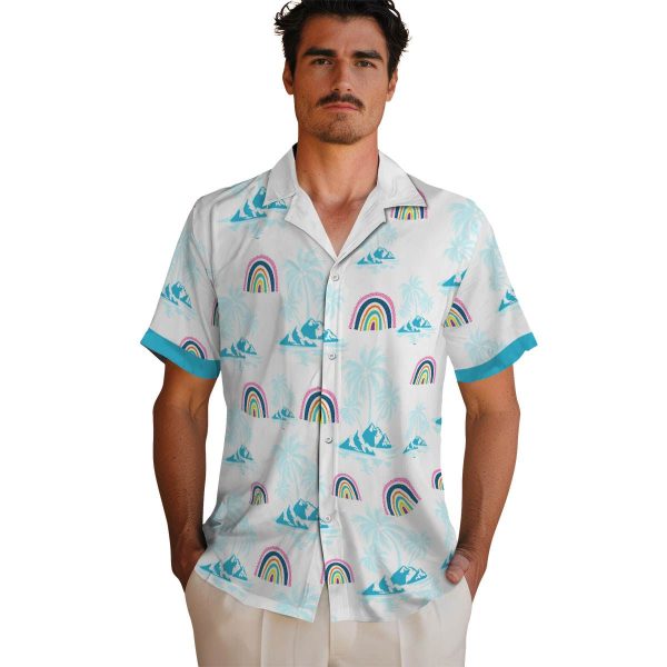 Rainbow Palm Island Print Hawaiian Shirt High quality