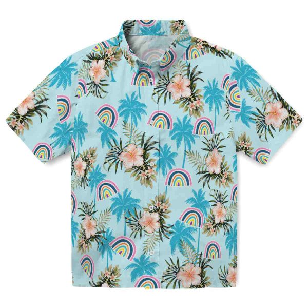 Rainbow Palm Tree Flower Hawaiian Shirt Best selling