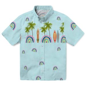 Rainbow Surfboard Palm Hawaiian Shirt Best selling