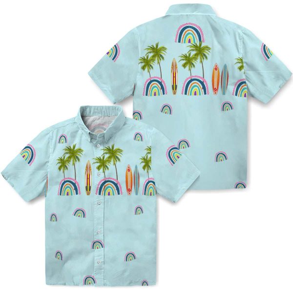 Rainbow Surfboard Palm Hawaiian Shirt Latest Model