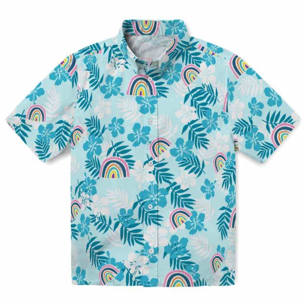 Rainbow Tropical Floral Hawaiian Shirt Best selling