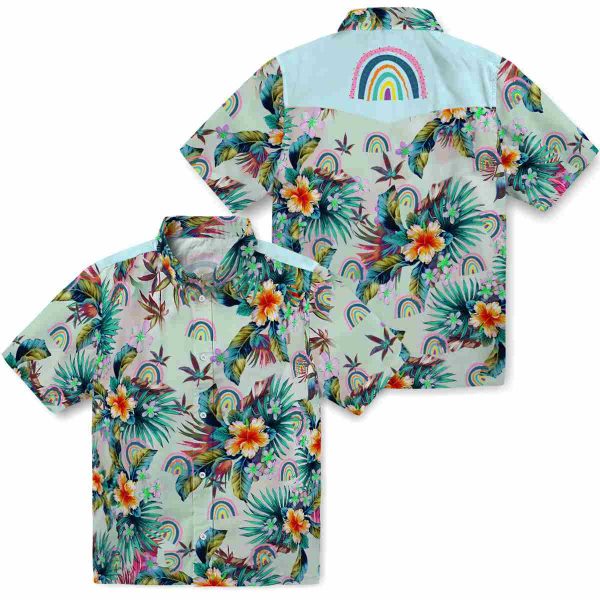 Rainbow Tropical Foliage Hawaiian Shirt Latest Model