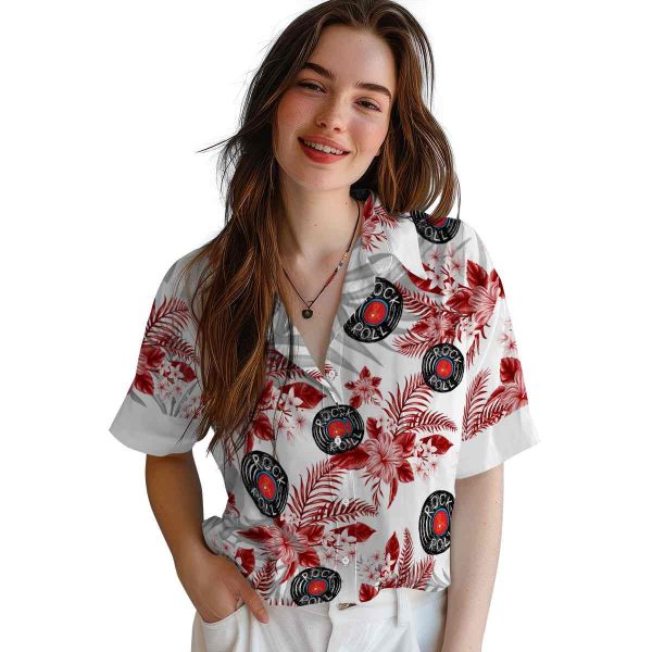 Rock And Roll Hibiscus Palm Leaves Hawaiian Shirt Trendy