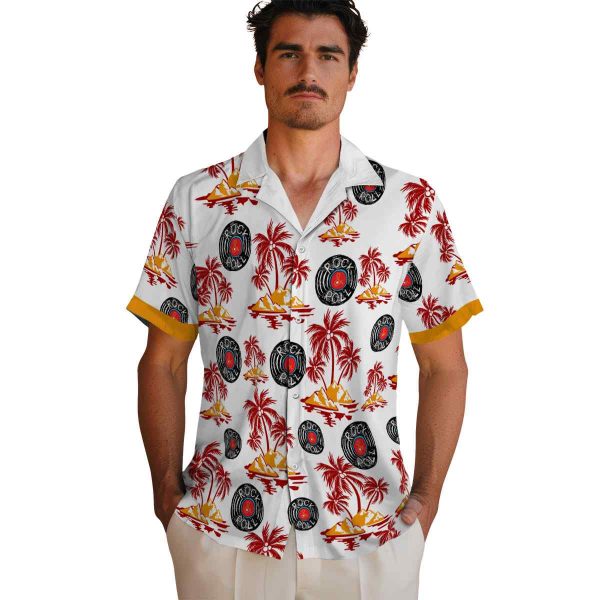 Rock And Roll Palm Island Print Hawaiian Shirt High quality