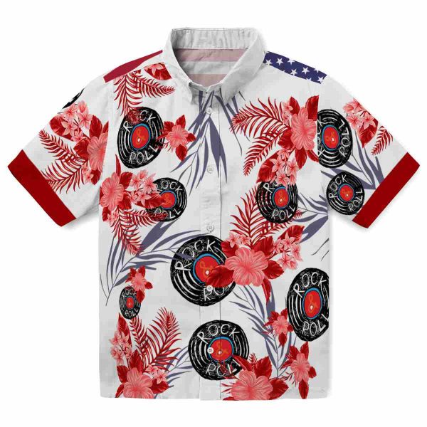 Rock And Roll Patriotic Hibiscus Design Hawaiian Shirt Best selling