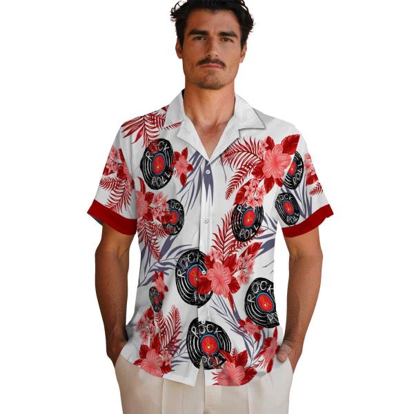 Rock And Roll Patriotic Hibiscus Design Hawaiian Shirt High quality