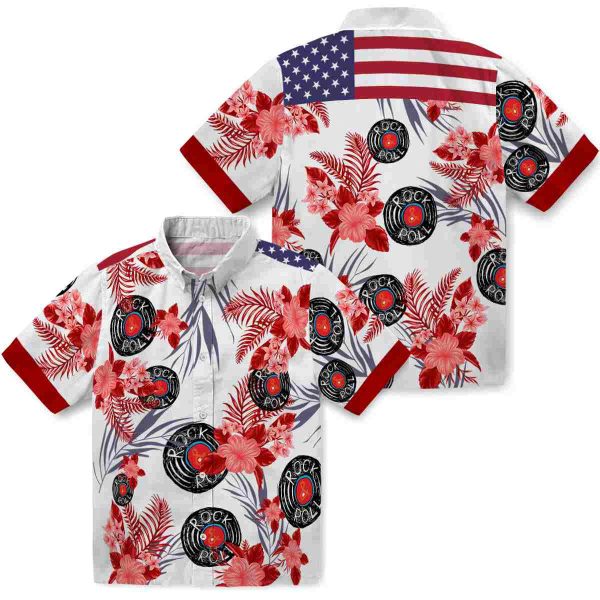 Rock And Roll Patriotic Hibiscus Design Hawaiian Shirt Latest Model